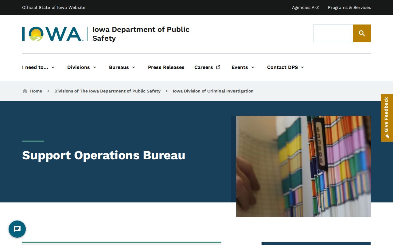 Iowa DCI support operations source for Lucas County arrest records