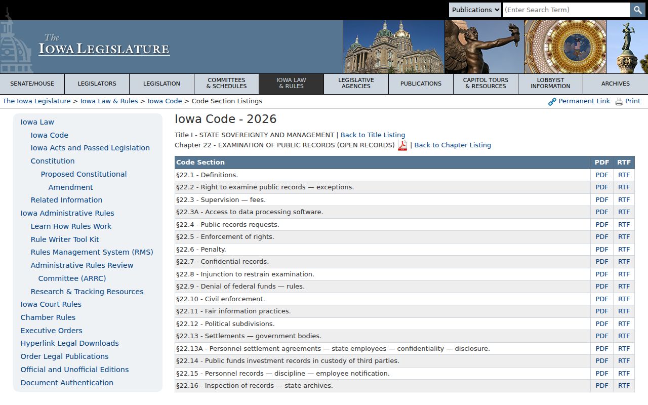 Chariton police record access under Iowa Code chapter 22