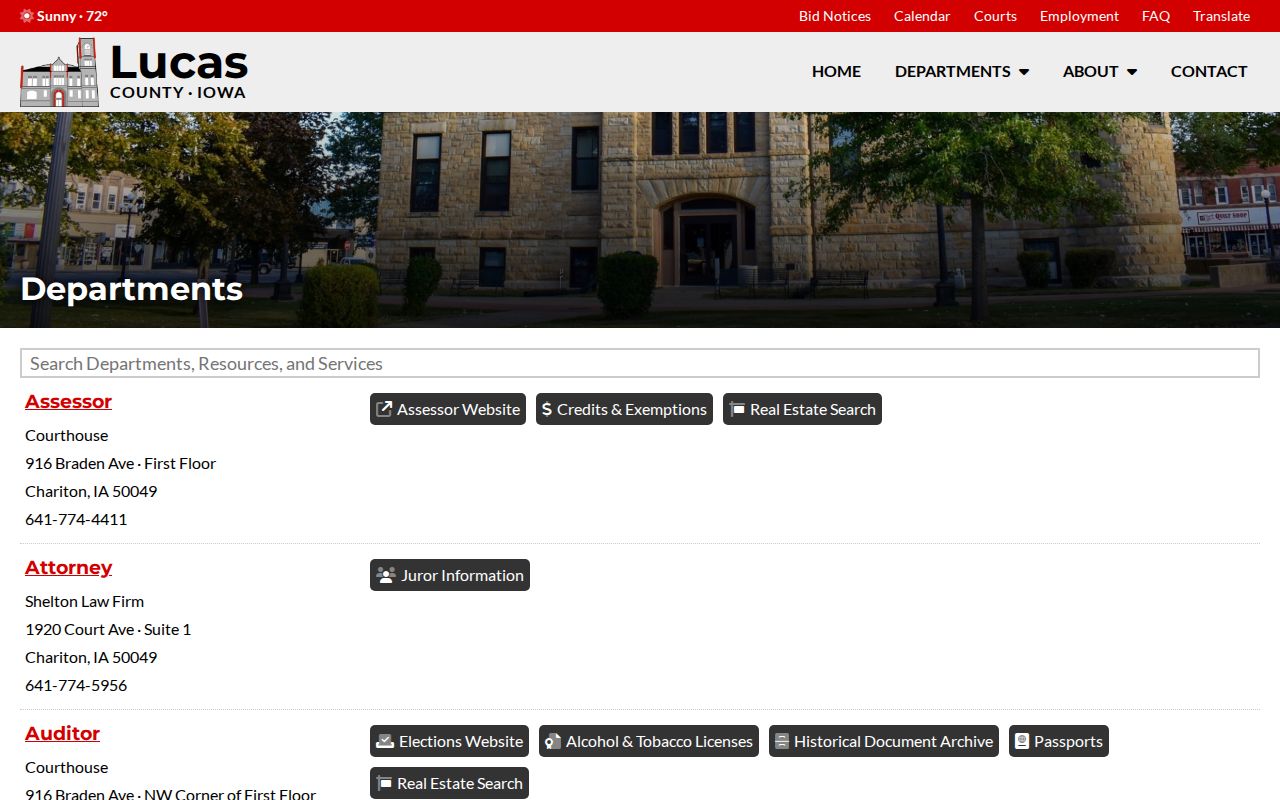 Lucas County court case records department directory