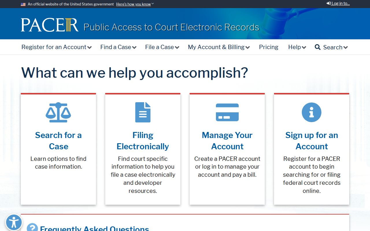 Official PACER federal court record search used for federal cases connected to Lucas Iowa