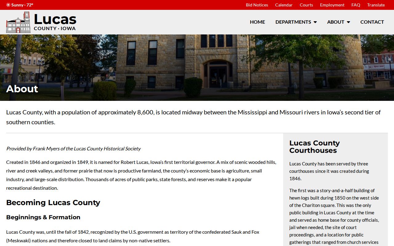 Lucas County courthouse history page